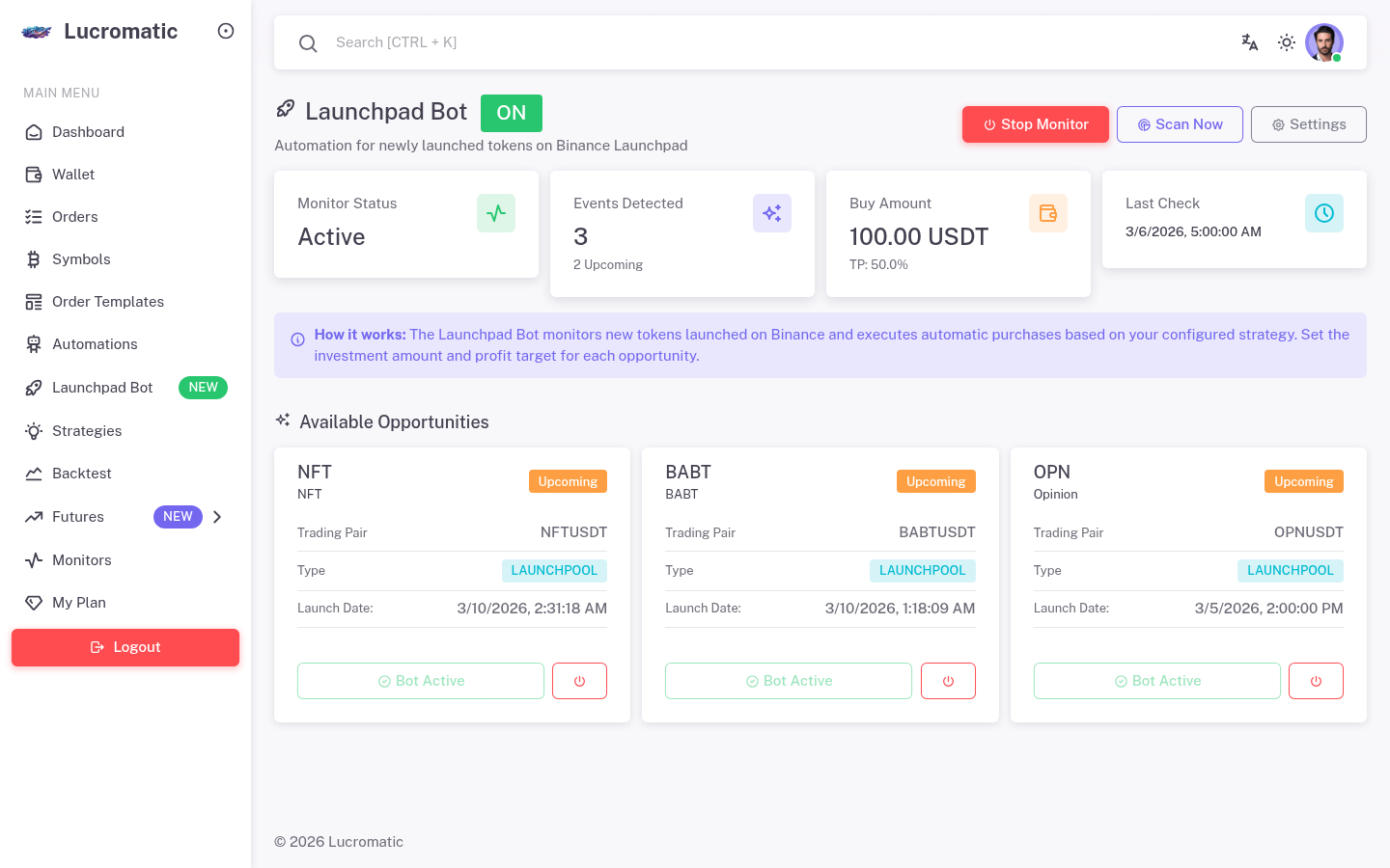 Launchpad Token Sniper